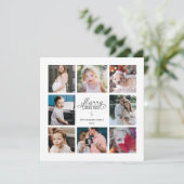 Jahr im Überblick 8 Foto Collage Holiday Card Einladung (Stehend Vorderseite)