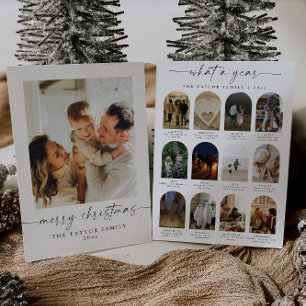 Jahr im Überblick Modernes Foto Weihnachtskarte Einladung
