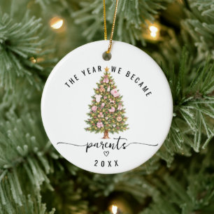 Jahr, in dem wir Eltern eines Mädchens wurden, Fot Keramik Ornament