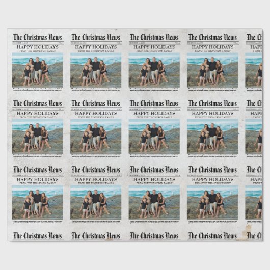 Jahr in der Zeitung Personalisierte Weihnachten Geschenkpapier (Flach)