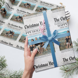 Jahr in der Zeitung Personalisierte Weihnachten Geschenkpapier