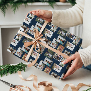 Jahr in Momenten 8 Familienfoto-Collage & Captions Geschenkpapier