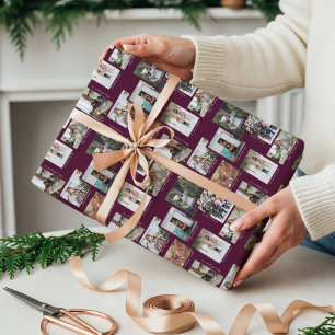 Jahr in Momenten 8 Familienfoto-Collage & Captions Geschenkpapier