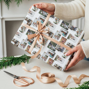 Jahr in Momenten 8 Familienfoto-Collage & Captions Geschenkpapier
