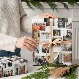 Jahr in Moments 25-Familie FotoCollage & Captions Geschenkpapier Set