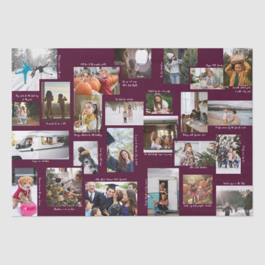 Jahr in Moments 25-Familie FotoCollage & Captions Seidenpapier (Vorderseite)