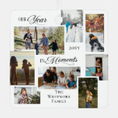 Jahr in Moments Familie Foto Collage Keepake Gesch Ornament Aus Metall (Vorderseite)