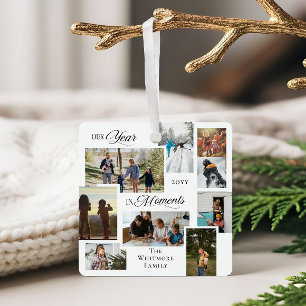 Jahr in Moments Familie Foto Collage Keepake Gesch Ornament Aus Metall