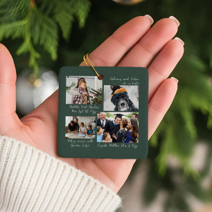 Jahr in Moments Family Foto Collage & Captions Keramikornament