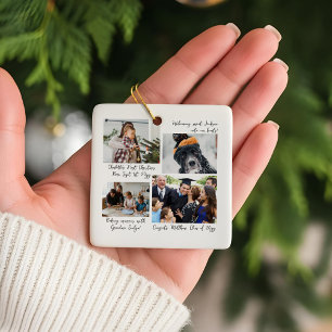Jahr in Moments Family Foto Collage & Captions Keramikornament