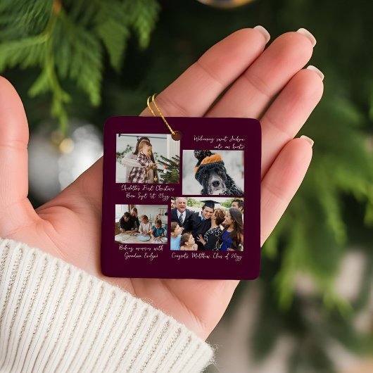 Jahr in Moments Family Foto Collage & Captions Keramikornament