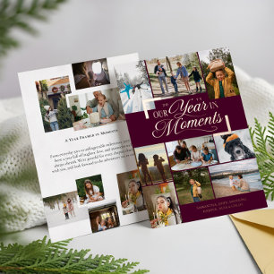Jahr in Moments Family Foto Collage Weihnachten Folien Feiertagskarte