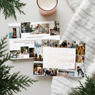 Jahr in Moments Family Foto Collage Weihnachten Folien Feiertagskarte
