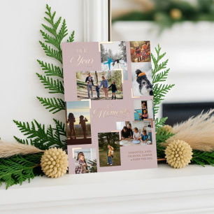 Jahr in Moments Family Foto Collage Weihnachten Folien Feiertagskarte