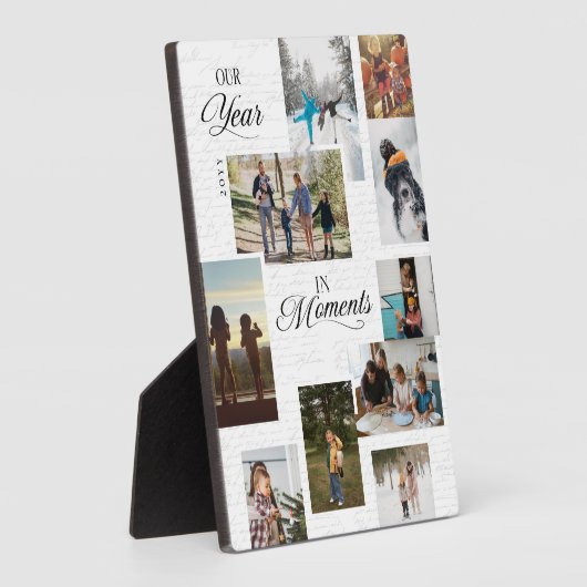 Jahr in Moments Foto Gallery Collage Keepake Fotoplatte (Seite)