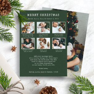 Jahr in Review Green Foto Collage Holiday Card Feiertagskarte