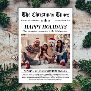 Jahr in Review Newspaper Unique Family Foto Happy Feiertagskarte