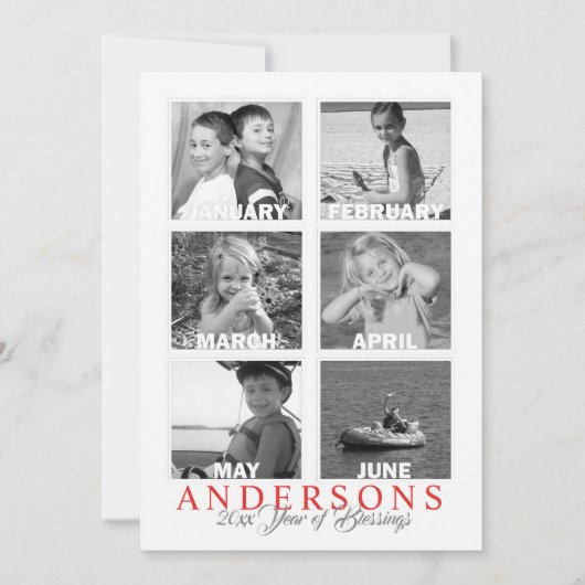 Jahr in Überprüfung doppelseitige Multi-Foto-Karte (Vorderseite)