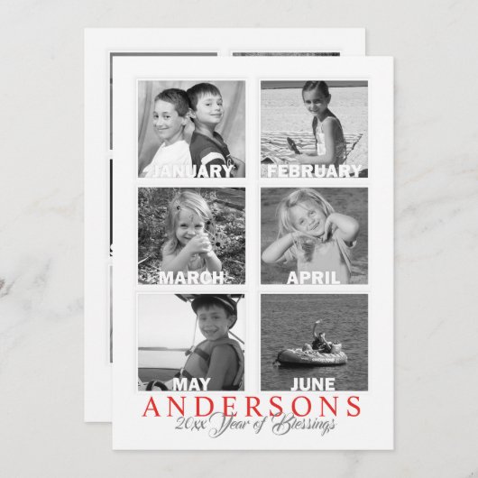 Jahr in Überprüfung doppelseitige Multi-Foto-Karte (Vorne/Hinten)