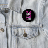 Jahr Krebs frei für Brustkrebs Button (Beispiel)