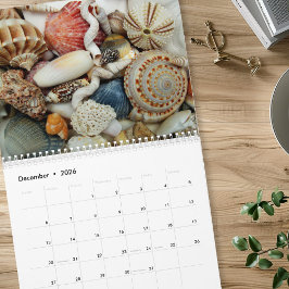 Jahr langer Seashell-Fotokalender Kalender