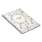 Jahr | Niedliches Winterbaummuster Notizblock (Rechte Seite)