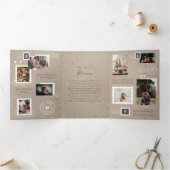 Jahr Review Family Fotos Portrait Briefmarke Colla Dreifach Gefaltete Einladung (Innenseite)