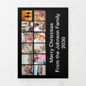 Jahr Review Foto Collage Trifold Weihnachtskarte Dreifach Gefaltete Urlaubskarte (Cover)