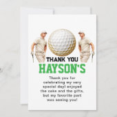 Jahr runter, Golf weiter! 1. Geburtstag Dankeskarte (Vorderseite)