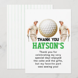 Jahr runter, Golf weiter! 1. Geburtstag Dankeskarte