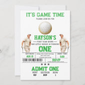 Jahr runter, Golf weiter! 1. Geburtstag Party Einladung (Vorderseite)