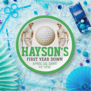 Jahr runter, Golf weiter! 1. Geburtstag Party Pappteller