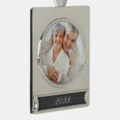 Jahr-spezifischer Kohledampf mit Foto Banner-Ornament Silber (Rechts)