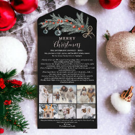 Jahr Überprüfung Kiefernrot Frohe Weihnachten 6 Fo All In One Einladung