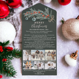 Jahr Überprüfung Kiefernrot Frohe Weihnachten 6 Fo All In One Einladung