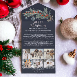 Jahr Überprüfung Kiefernrot Frohe Weihnachten 6 Fo All In One Einladung