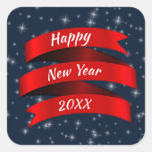 Jahr verändern Text glücklich Neues Jahr 20xx Red Quadratischer Aufkleber (Vorderseite)
