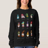 Jahr voll von Gnomes Lover Design Monatlicher Gnom Sweatshirt (Vorderseite)