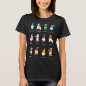 Jahr voll von Gnomes Lover Design Monatlicher Gnom T-Shirt (Vorderseite)