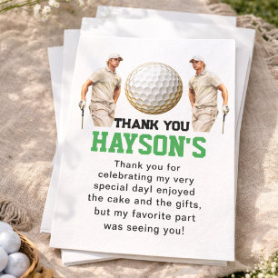 Jahr vorbei, Golf an! 1. Geburtstag  Dankeskarte