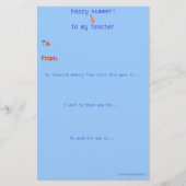 Jahr-zu-Jahr-Lehrer danke Ihnen zur Kenntnis nehme (Vorderseite)