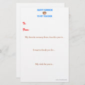 Jahr-zu-Jahr-Lehrer danke Ihnen zur Kenntnis nehme (Vorne/Hinten)