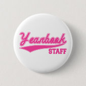 Jahrbuch-Personal (Baseball-Skript-Rosa) Button (Vorderseite)