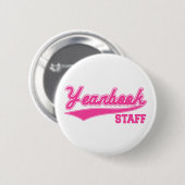 Jahrbuch-Personal (Baseball-Skript-Rosa) Button (Vorne & Hinten)