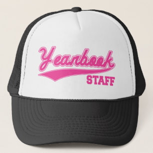 Jahrbuch-Personal (Baseball-Skript-Rosa) Truckerkappe