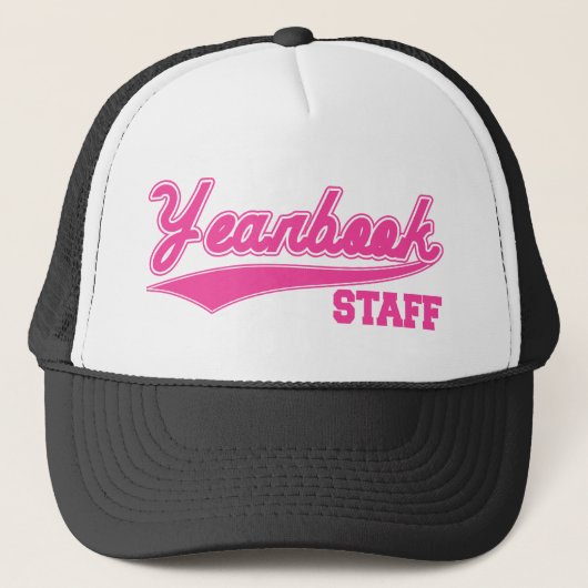 Jahrbuch-Personal (Baseball-Skript-Rosa) Truckerkappe (Vorderseite)