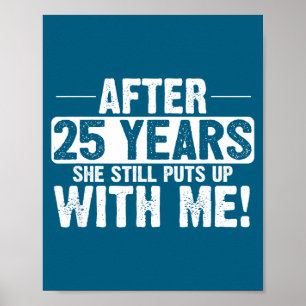 Jahre 25. Hochzeitstag 25 Ehe Ehemann Poster