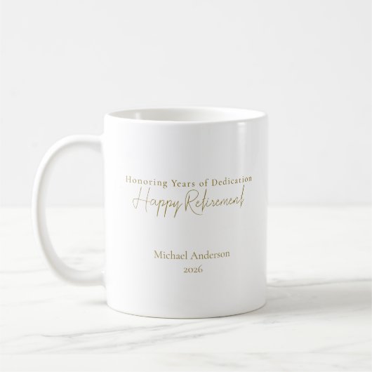 Jahre der Hingabe gewürdigt Personalisiert Kaffeetasse (Links)