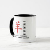 Jahre der Schafe Tasse (Vorderseite Links)