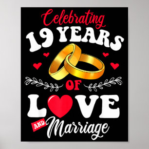 Jahre Feiern 19 Ehe 19. Hochzeitstag Poster